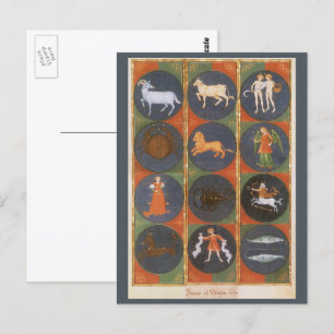 Vintage Celestial, astrologische Tierkreiszeichen- Postkarte