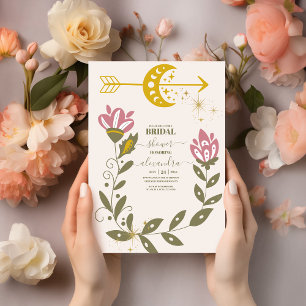 Vintage Celestial Botanische Brautparty Einladung