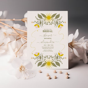 Vintage Celestial Botanische Brautparty Einladung