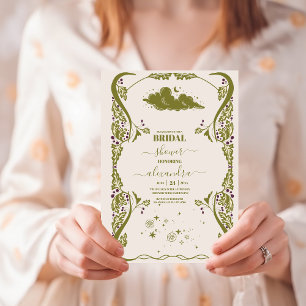 Vintage Celestial Botanische Brautparty Einladung