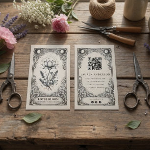 Vintage Celestial Florist Geschäftskarte   Mystisc Visitenkarte