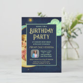 Vintage Celestial Geburtstagsessen Party Einladung (Stehend Vorderseite)