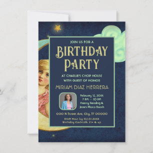 Vintage Celestial Geburtstagsessen Party Einladung