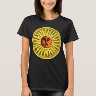 Vintage Celestial Gelb Lachende Glückliche Hippie  T-Shirt