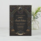Vintage Celestial Gothic Sweet 16 Einladung (Stehend Vorderseite)