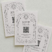 Vintage Celestial Hochzeit Qr Code RSVP Karte