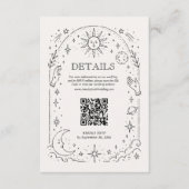 Vintage-Celestial-Hochzeitsdetails-QR-Code Begleitkarte (Vorderseite)