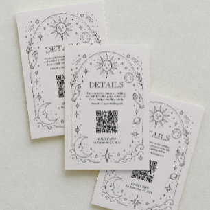 Vintage-Celestial-Hochzeitsdetails-QR-Code Begleitkarte