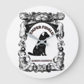 Vintage-Celestial-Hundeposter Semper Fidelis Große Wanduhr (Vorderseite)