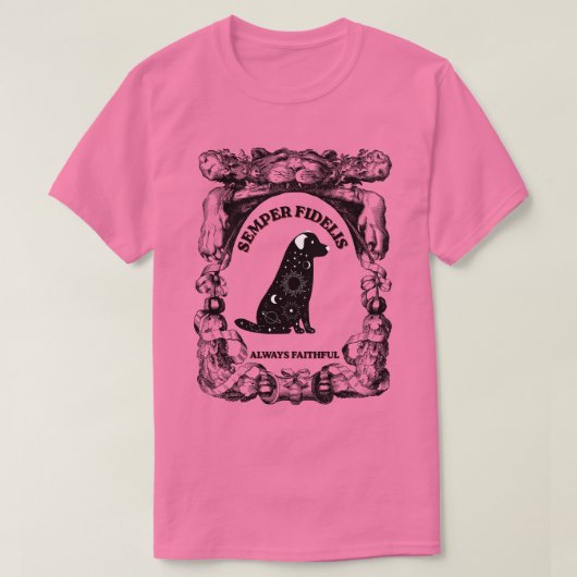 Vintage-Celestial-Hundeposter Semper Fidelis T-Shirt (Design vorne)