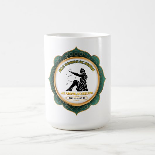 Vintage-Celestial-Jungfrau-Zodiakposter Kaffeetasse (Mittel)