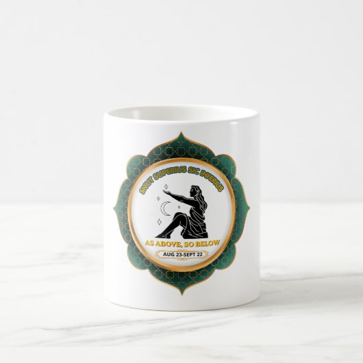 Vintage-Celestial-Jungfrau-Zodiakposter Kaffeetasse (Mittel)
