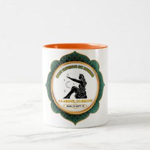 Vintage-Celestial-Jungfrau-Zodiakposter Zweifarbige Tasse