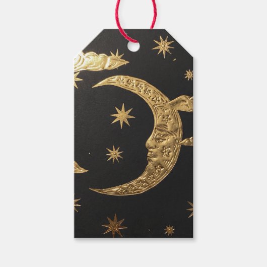 Vintage Celestial Moon Gift Tag Geschenkanhänger (Vorderseite)
