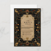 Vintage Celestial Renaissance Wedding RSVP Karte (Vorne/Hinten)