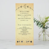 Vintage Celestial Schwarzer Mond Hochzeitsprogramm (Stehend Vorderseite)