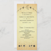 Vintage Celestial Schwarzer Mond Hochzeitsprogramm (Vorderseite)