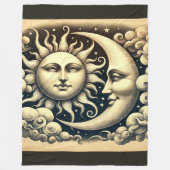 Vintage Celestial Sonne & Mond Fleecedecke (Vorderseite)