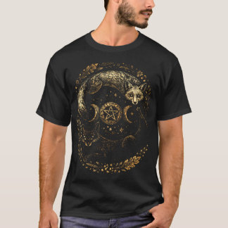 Vintage Celestial Sonne Und Mond Fuchs Yin Yang T-Shirt