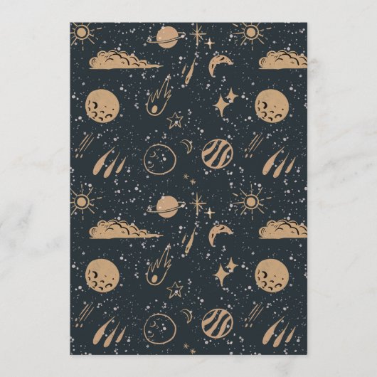 Vintage Celestial Space Pattern Einladung (Vorderseite)