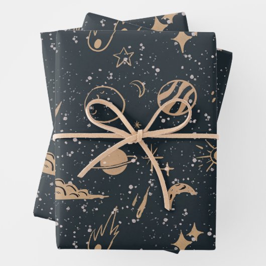 Vintage Celestial Space Pattern Geschenkpapier Set (Beispiel)