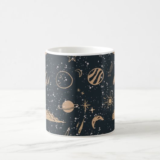 Vintage Celestial Space Pattern Kaffeetasse (Mittel)