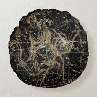 Vintage Celestial Star Map Background Rundes Kissen
