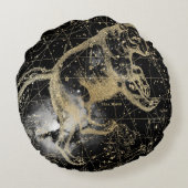 Vintage Celestial Star Map Background Rundes Kissen (Rückseite)