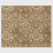 Vintage Celestial Sun Astrologie Muster Geschenkpapier (Flach)