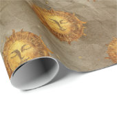 Vintage Celestial Sun Astrologie Muster Geschenkpapier (Rolleneckpunkt)