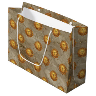 Vintage Celestial Sun Astrologie Muster Große Geschenktüte