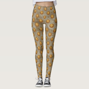 Vintage Celestial Sun Astrologie Muster Leggings