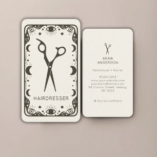 Vintage Celestial Tarot Friseur Professional  Visitenkarte
