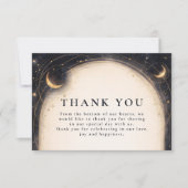Vintage Celestial Wedding Dankeskarte (Vorderseite)