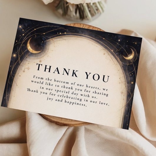 Vintage Celestial Wedding Dankeskarte