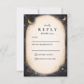 Vintage Celestial Wedding RSVP Karte (Vorderseite)