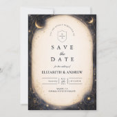 Vintage Celestial Wedding Save The Date (Vorderseite)