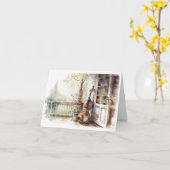 Vintage Cello-Anmerkung Karte (Gelbe Blume)