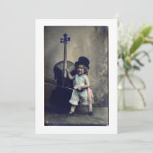 Vintage Cello Girl Einladung (Stehend Vorderseite)