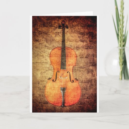 Vintage Cello Karte (Vorderseite)
