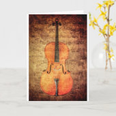 Vintage Cello Karte (Gelbe Blume)