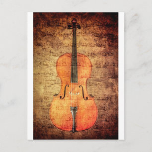 Vintage Cello Postkarte