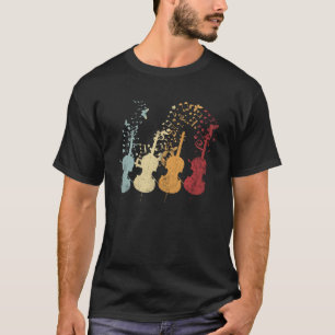 Vintage Cello Saiteninstrument Musikalische Noten T-Shirt