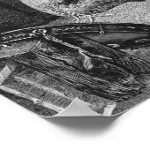 Vintage Cello und Affenmusik Kunstmuseum Monte San Poster (Ecke)