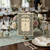 Vintage Celtic Knot Dragon Crest Wedding Tischnummer