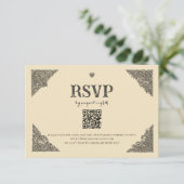 Vintage Celtic Knot RSVP Card Karte (Stehend Vorderseite)
