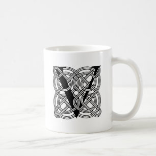 Vintage-Celtic-Knoten-Monogramm Buchstabe V Druck Kaffeetasse