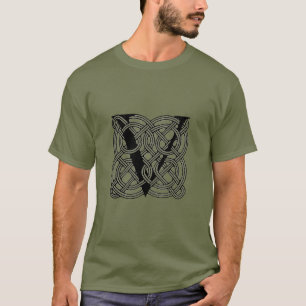 Vintage-Celtic-Knoten-Monogramm Buchstabe V Druck T-Shirt