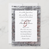 Vintage Celtic Silver Music Hochzeit Einladung (Vorderseite)