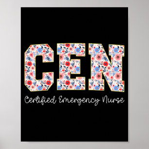 Vintage Cen Zertifizierte Notfallkrankenschwester  Poster